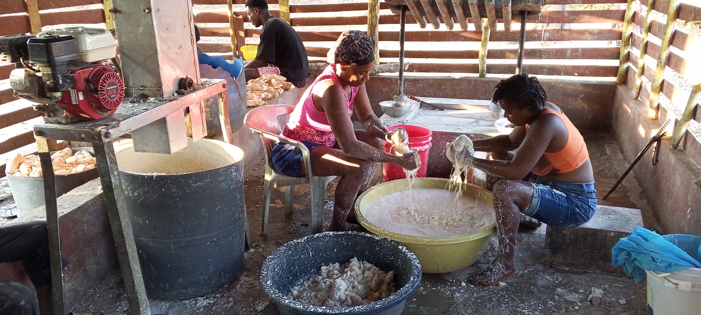 Préparation d'amidon à l'atelier-entreprise de Wandéa